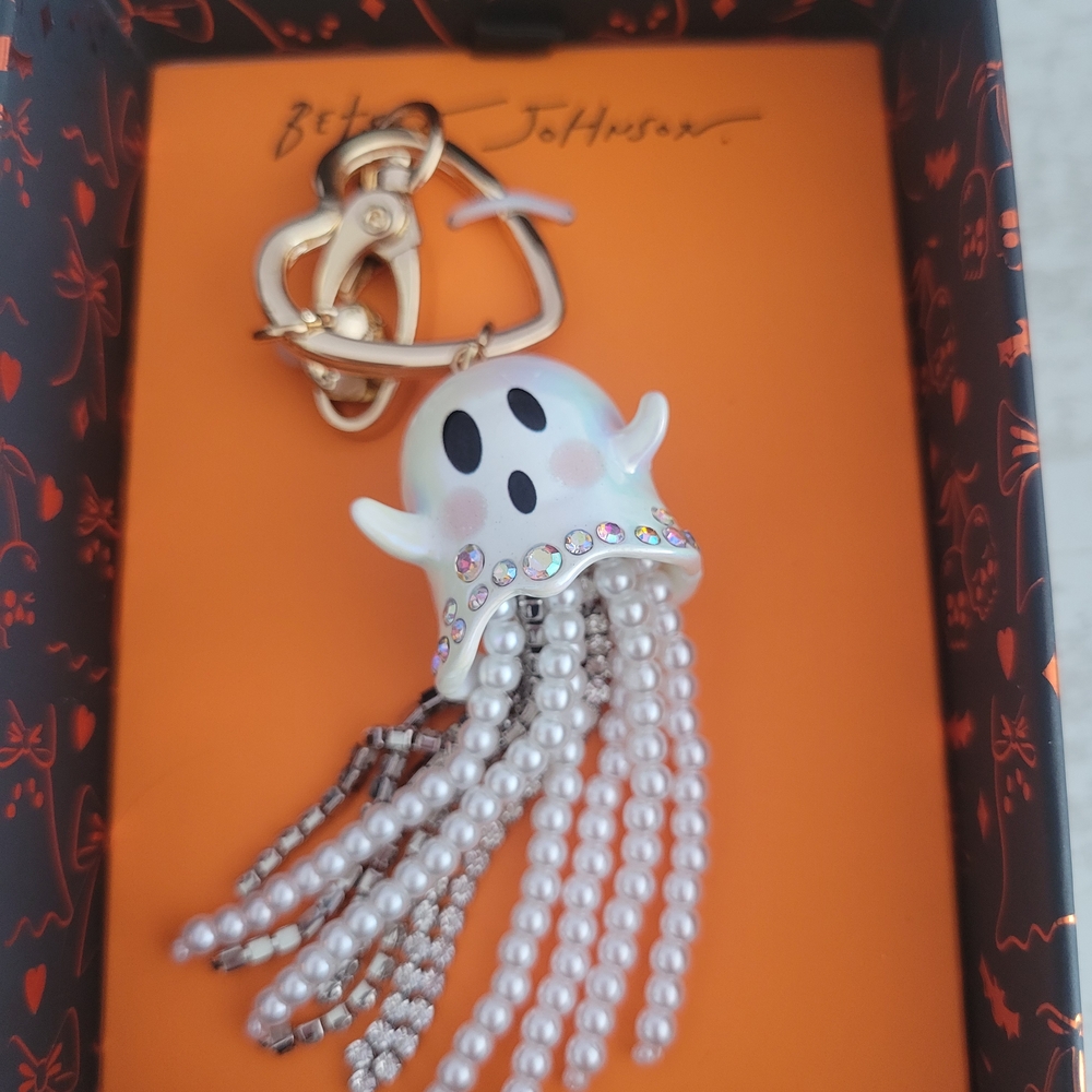 Pearl-Embellished Ghost Bag Charm